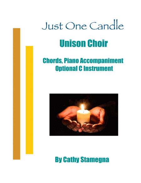 Free Sheet Music Just One Candle Unison Choir Chords Piano Accompaniment Optional C Instrument