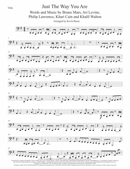 Just The Way You Are Tuba Sheet Music