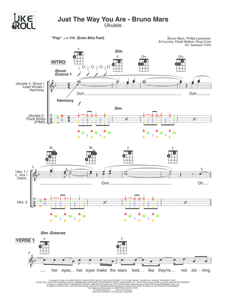 Just The Way You Are Ukulele Sheet Music