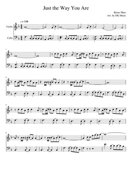 Free Sheet Music Just The Way You Are Violin Cello Duet