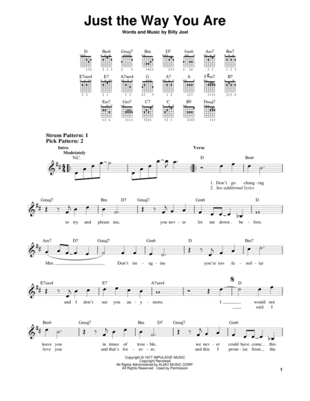 Just The Way You Are Sheet Music