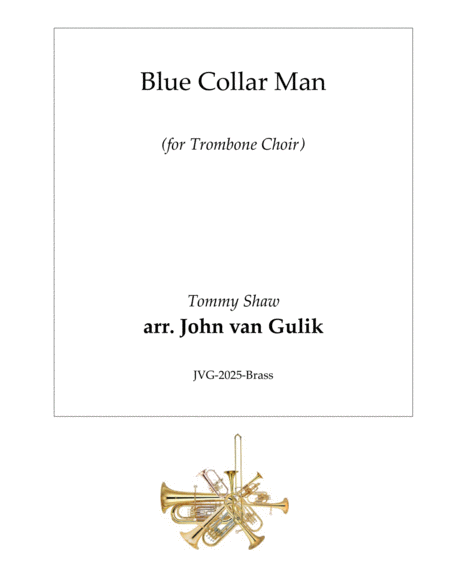 Jvg 2025 Brass Blue Collar Man Long Nights Trombone Choir Sheet Music