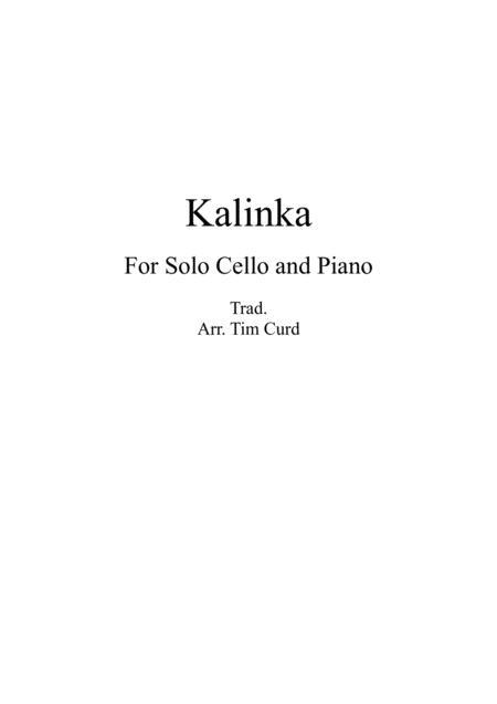 Free Sheet Music Kalinka For Solo Cello And Piano