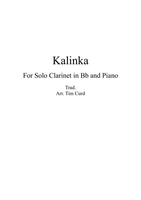 Kalinka For Solo Clarinet And Piano Sheet Music