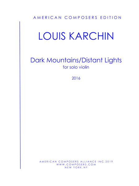 Karchin Dark Mountains Distant Lights Sheet Music