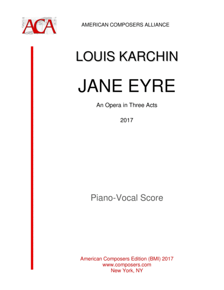 Karchin Jane Eyre Piano Reduction Sheet Music