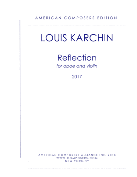 Free Sheet Music Karchin Reflection