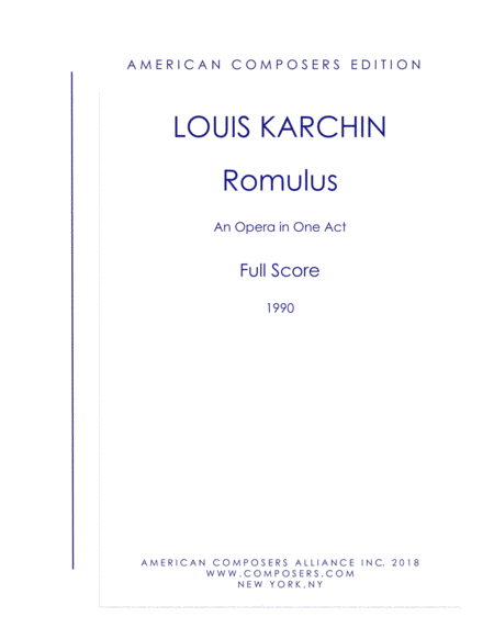 Free Sheet Music Karchin Romulus