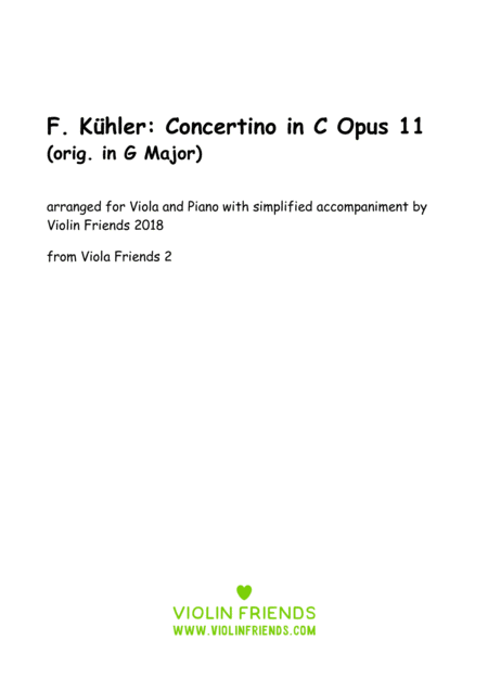 Free Sheet Music Kchler Concertino Op 11 Arr For Viola And Piano