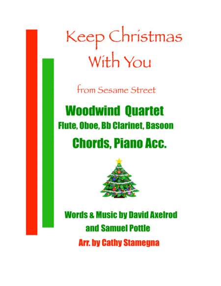 Keep Christmas With You All Through The Year From Sesame Street Woodwind Quartet Flute Oboe Bb Clarinet Bassoon Chords Piano Acc Sheet Music