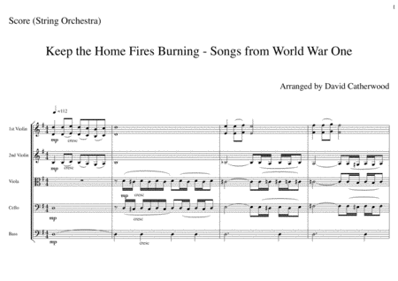 Keep The Home Fires Burning Songs From World War One Arranged For String Orchestra Sheet Music