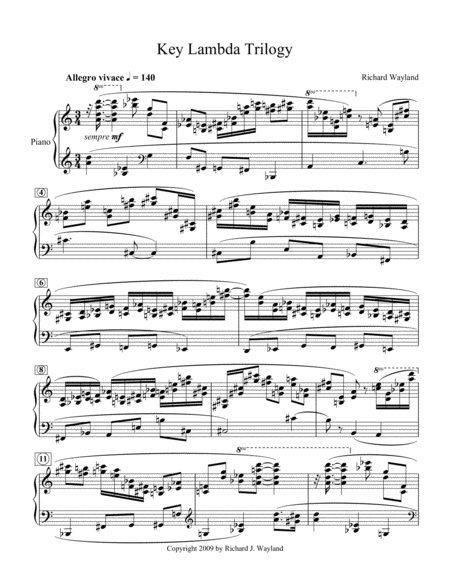 Free Sheet Music Key Lambda Trilogy