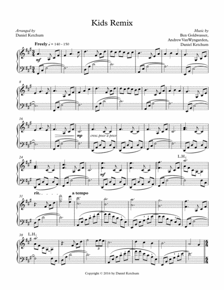 Free Sheet Music Kids Remix