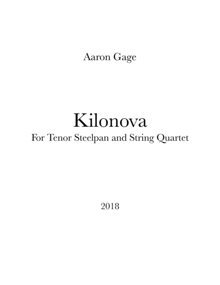 Kilonova For Solo Steelpan And String Quartet Sheet Music