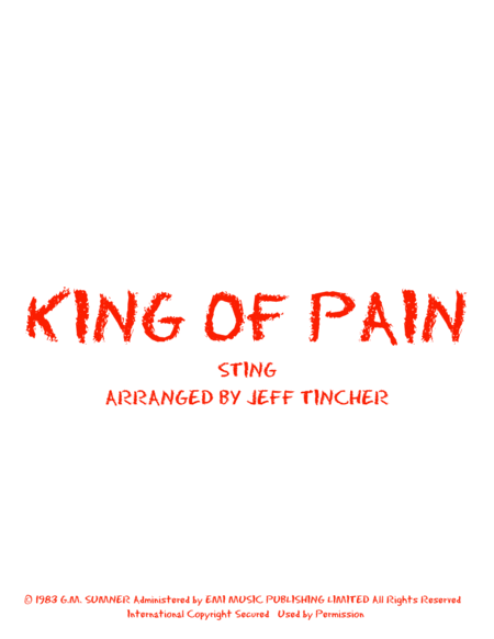 King Of Pain Sheet Music