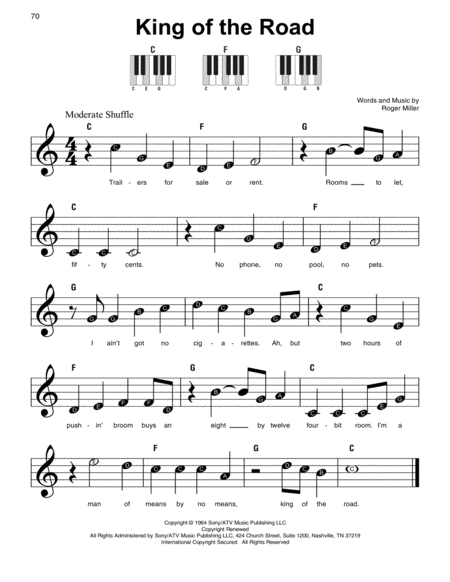 King Of The Road Sheet Music