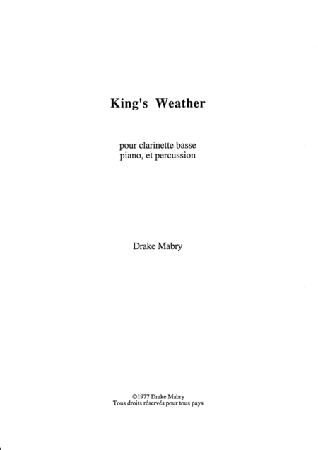 Kings Weather Sheet Music