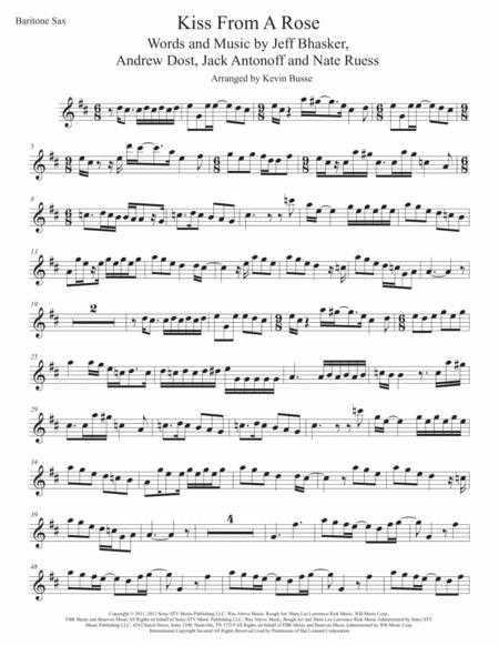 Free Sheet Music Kiss From A Rose Bari Sax