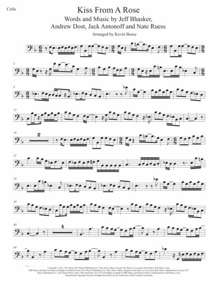 Free Sheet Music Kiss From A Rose Cello