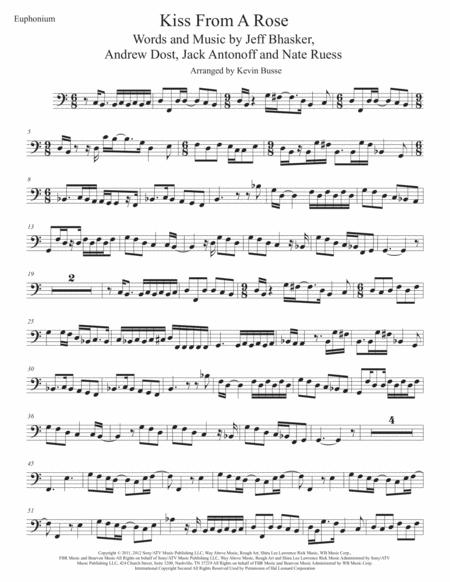 Kiss From A Rose Easy Key Of C Euphonium Sheet Music