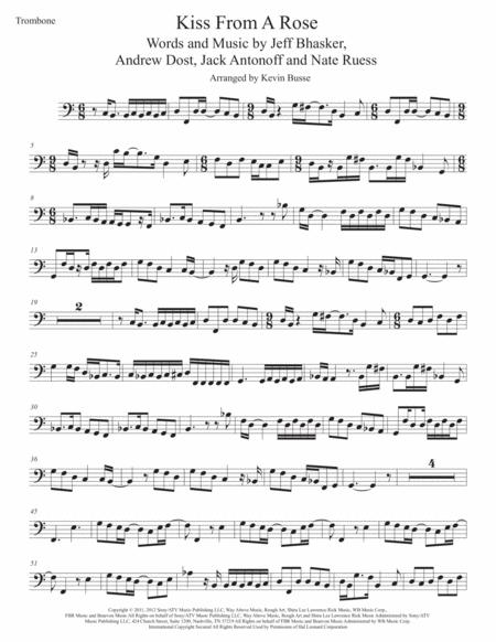 Kiss From A Rose Easy Key Of C Trombone Sheet Music