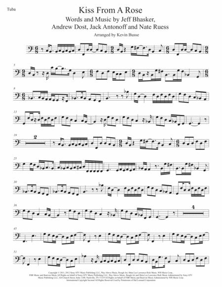 Free Sheet Music Kiss From A Rose Easy Key Of C Tuba