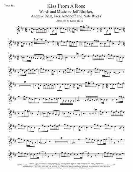 Free Sheet Music Kiss From A Rose Original Key Tenor Sax