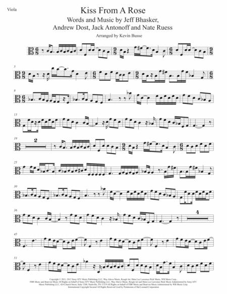 Kiss From A Rose Original Key Viola Sheet Music