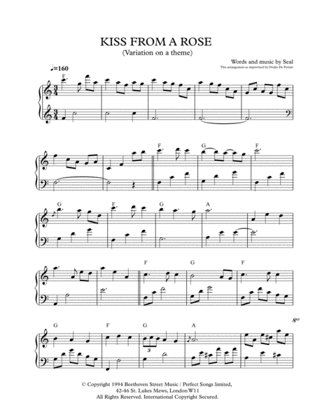 Kiss From A Rose Variations Sheet Music