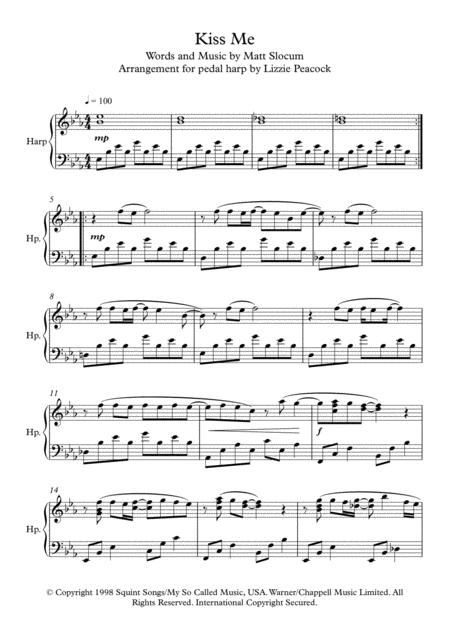 Kiss Me Pedal Harp Solo Sheet Music