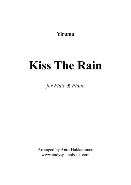 Kiss The Rain Flute Piano Sheet Music