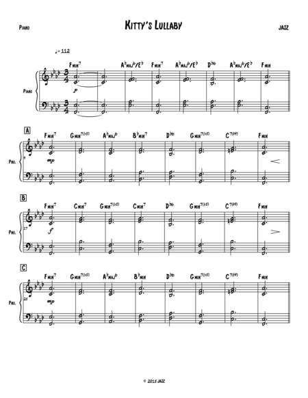 Free Sheet Music Kittys Lullaby Piano