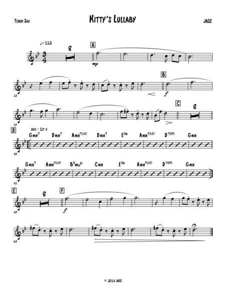 Kittys Lullaby Tenor Sheet Music