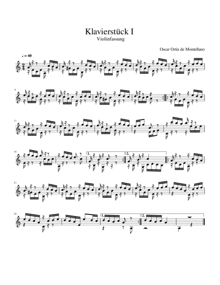 Free Sheet Music Klavierstck I Violinfassung Violin Version