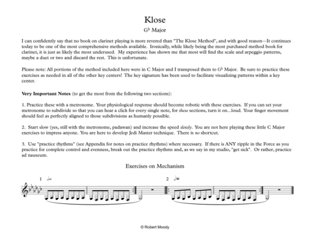 Klose Gb Major Sheet Music