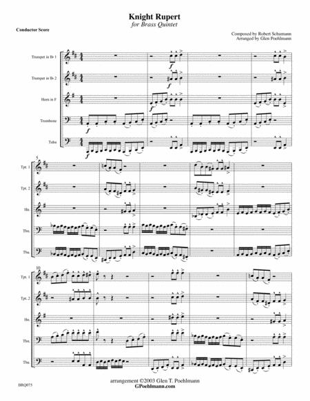 Free Sheet Music Knight Rupert Robert Schumann Piano Solo Arranged For Brass Quintet Unaccompanied