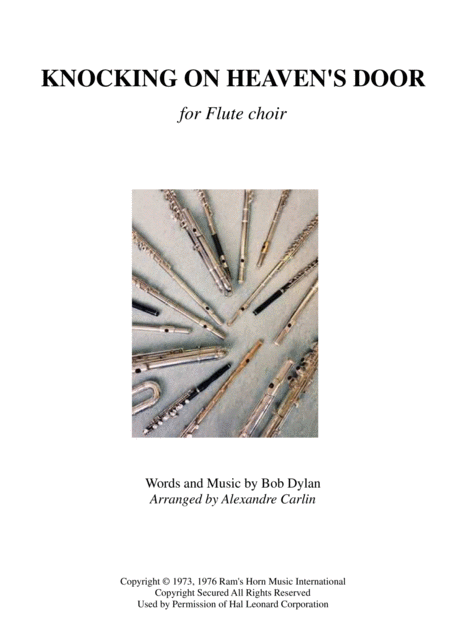 Free Sheet Music Knockin On Heavens Door Flute Choir Or Ensemble