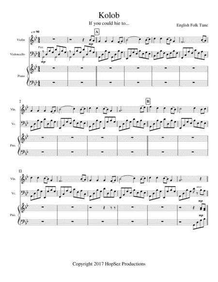 Free Sheet Music Kolob Piano Trio