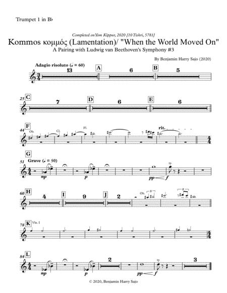 Kommos Lamentation When The World Moved On Trumpet 1 In Bb Sheet Music