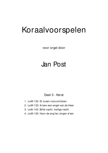 Koraalvoorspelen Deel 3 Christmas Lvdk 132 133 135 143 Sheet Music