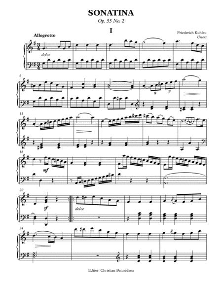 Kuhlau Sonatina Op 55 No 2 Sheet Music