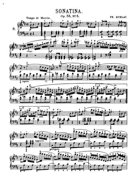 Free Sheet Music Kuhlau Sonatina Op 55 No 5 In D Major Complete Version