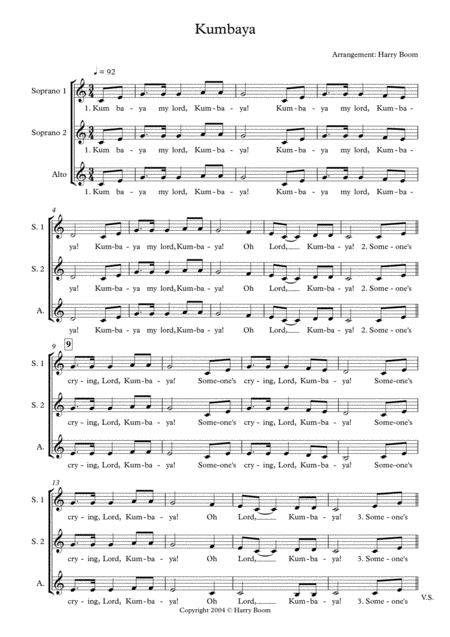 Kumbaya Ssa Sheet Music