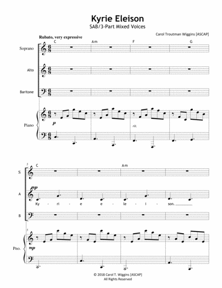 Free Sheet Music Kyrie Eleison Sab