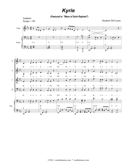 Free Sheet Music Kyrie From Mass Of Saint Raphael