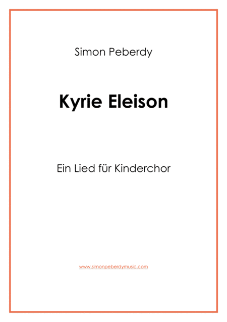 Kyrie Herr Erbarme Dich Fr Kinderchor For Childrens Choir Sheet Music