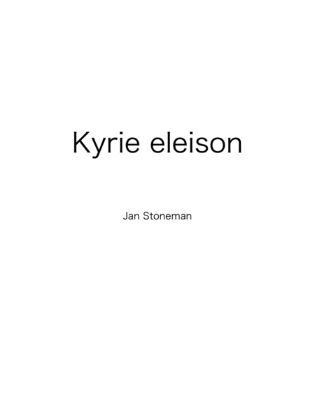 Free Sheet Music Kyrie Lord Jesus