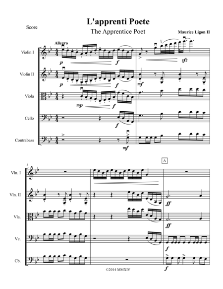 Free Sheet Music L Apprenti Poete Score