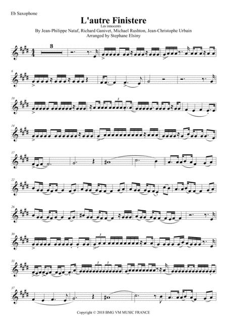 L Autre Finistere Les Innocents Karaoke For Saxophone Eb Sheet Music