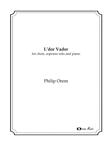 L Dor Vador Choral Version Sheet Music